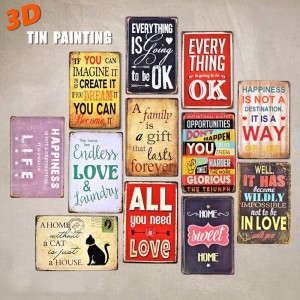 3D Love Life OK Style Vintage Tin Sign Bar Cafe Home Wall Decor Metal Poster    253787180717